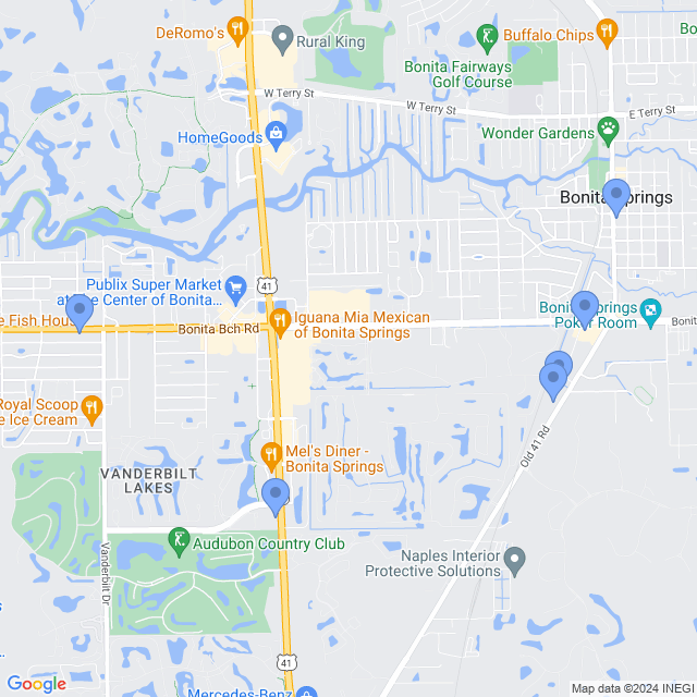 Map of veterinarians in Bonita Springs, FL