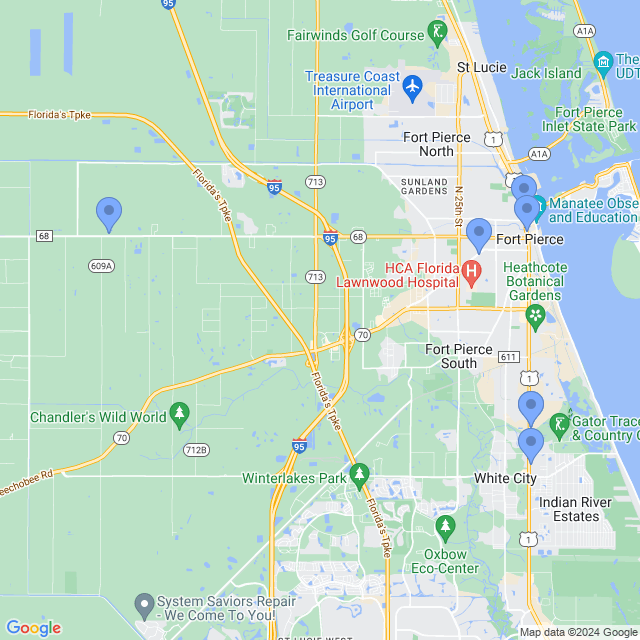 Map of veterinarians in Fort Pierce, FL