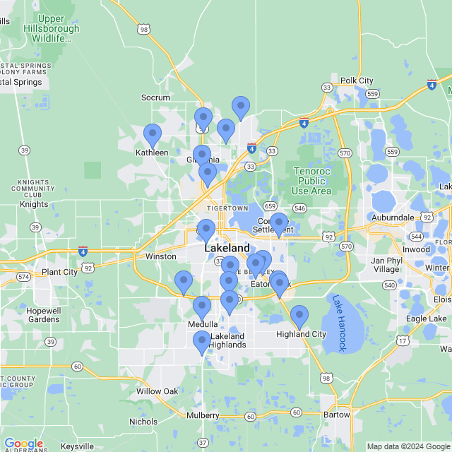 Map of veterinarians in Lakeland, FL