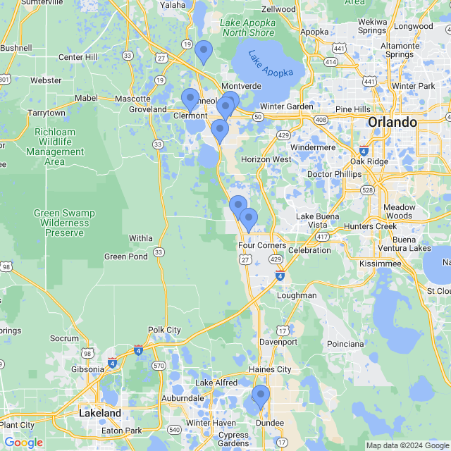 Map of veterinarians in Clermont, FL