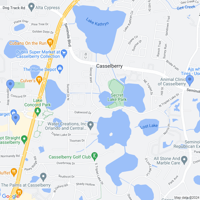 Map of veterinarians in Casselberry, FL