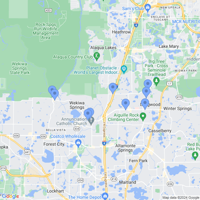 Map of veterinarians in Longwood, FL