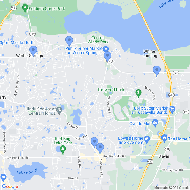Map of veterinarians in Winter Springs, FL