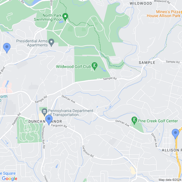 Map of veterinarians in Allison Park, PA