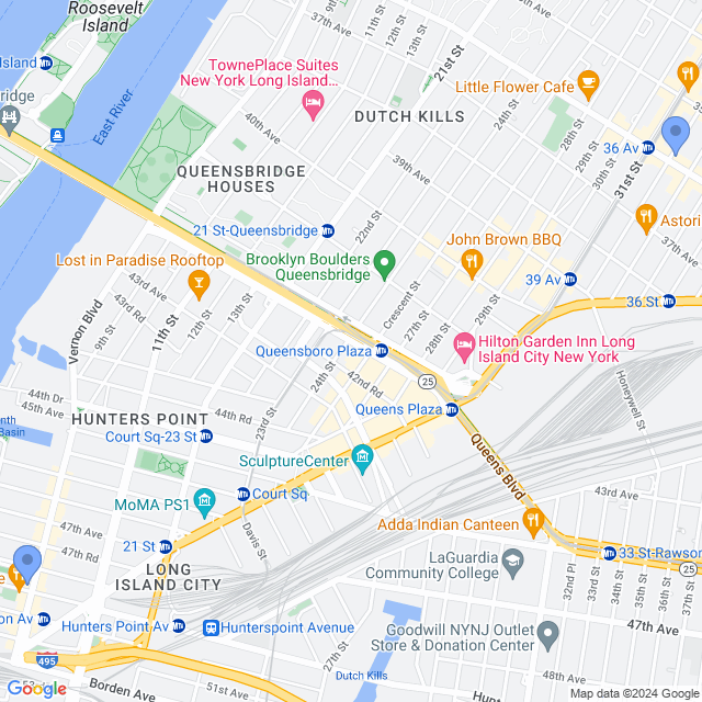 Map of veterinarians in Long Island City, NY