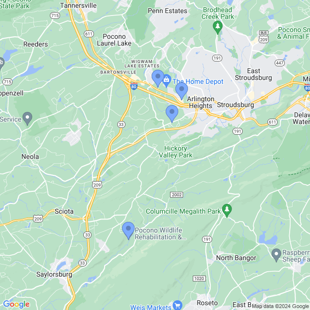 Map of veterinarians in Stroudsburg, PA