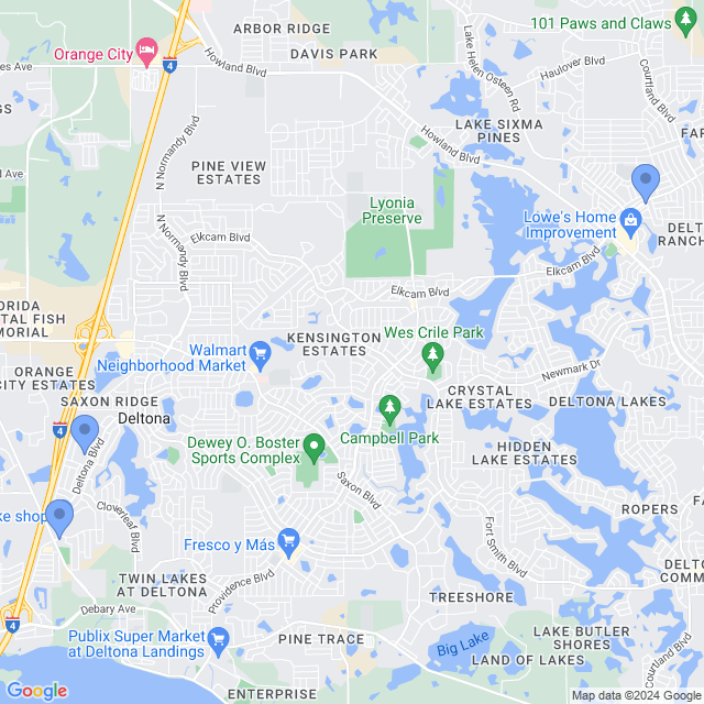 Map of veterinarians in Deltona, FL