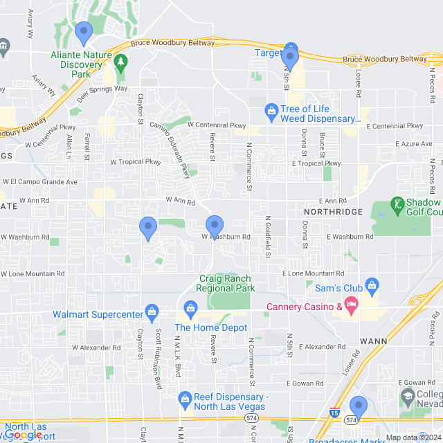 Map of veterinarians in North Las Vegas, NV