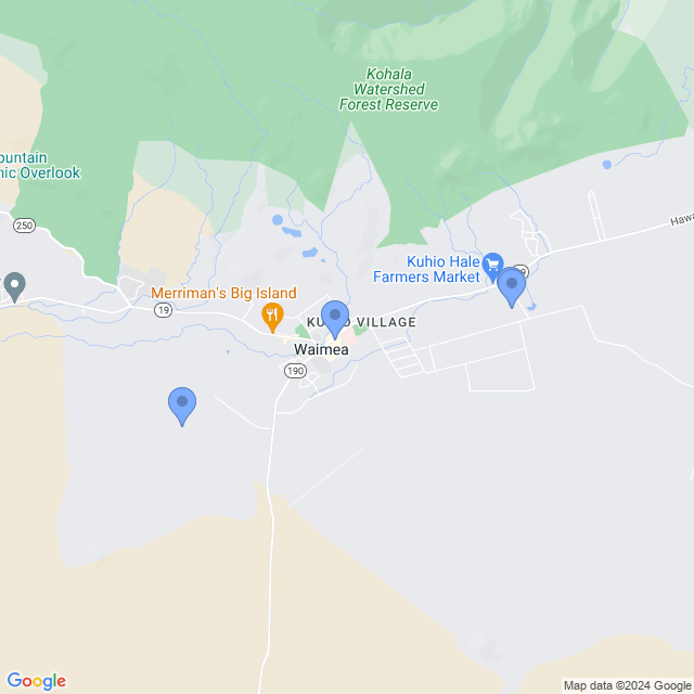 Map of veterinarians in Kamuela, HI