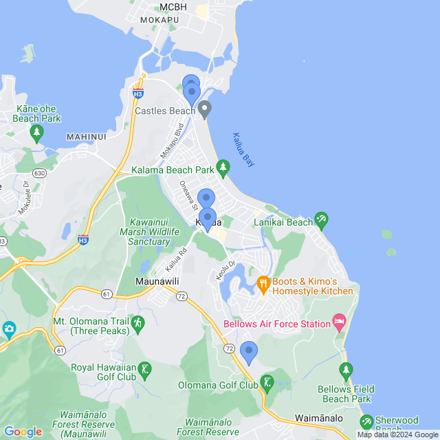 Map of veterinarians in Kailua, HI