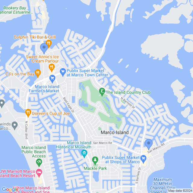 Map of veterinarians in Marco Island, FL