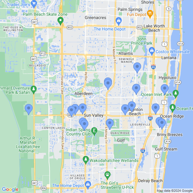 Map of veterinarians in Boynton Beach, FL