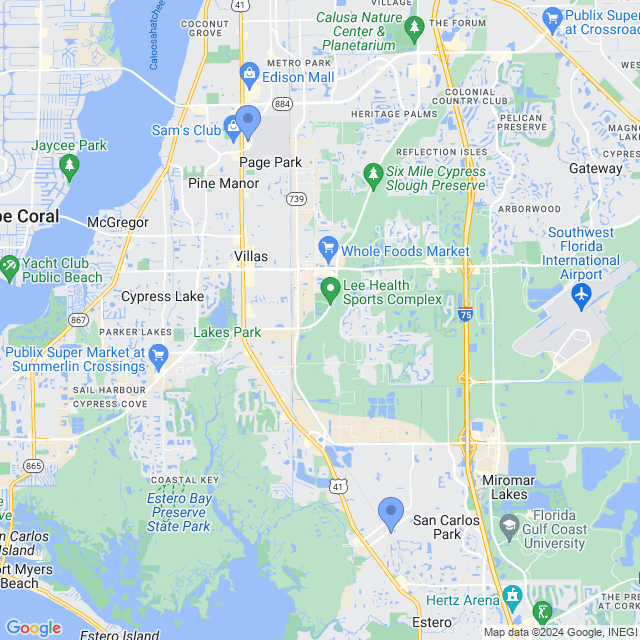Map of veterinarians in Ft Myers, FL