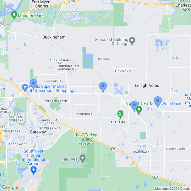 Map of veterinarians in Lehigh Acres, FL