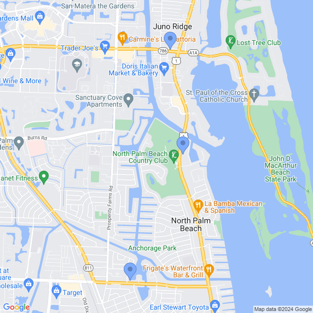 Map of veterinarians in North Palm Beach, FL