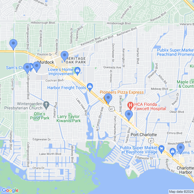 Map of veterinarians in Port Charlotte, FL