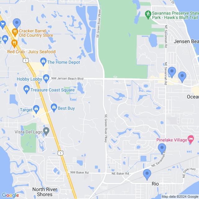 Map of veterinarians in Jensen Beach, FL