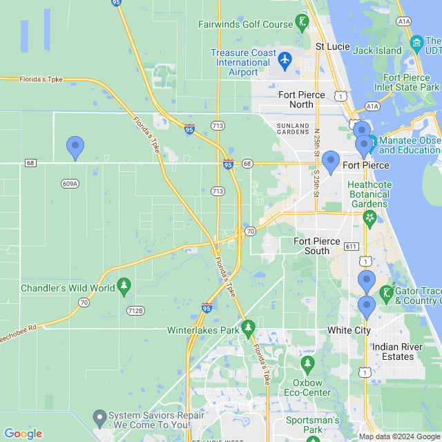 Map of veterinarians in Fort Pierce, FL