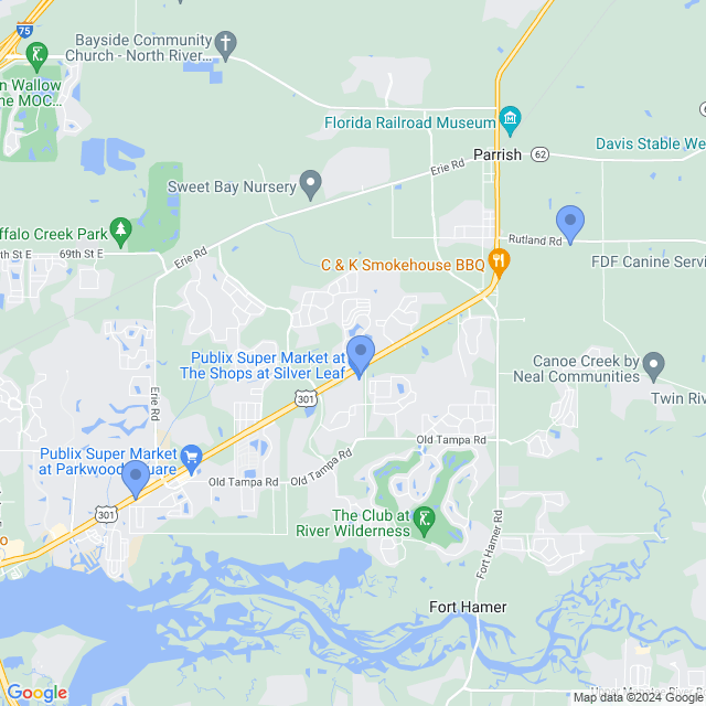 Map of veterinarians in Parrish, FL