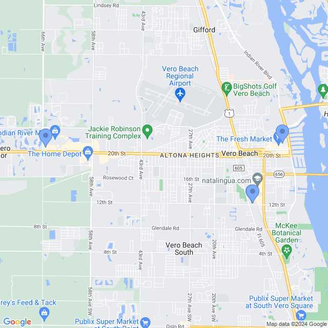Map of veterinarians in Vero Beach, FL