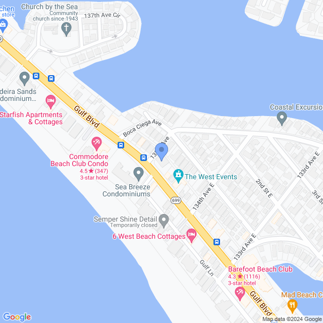 Map of veterinarians in Madeira Beach, FL