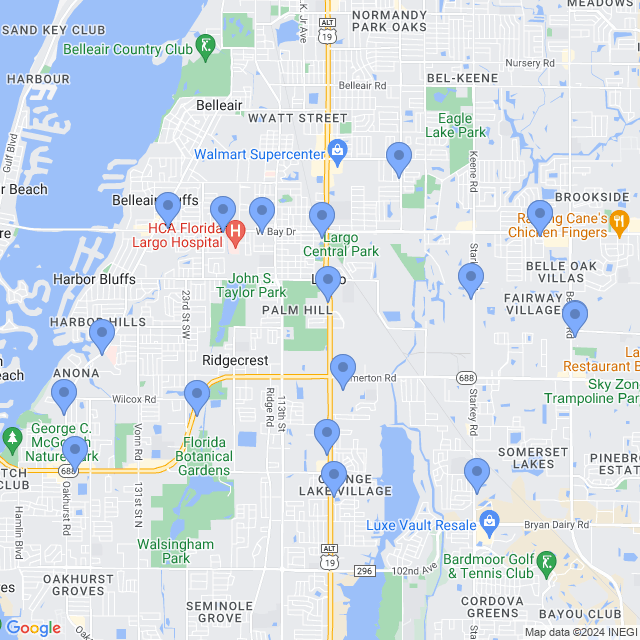 Map of veterinarians in Largo, FL