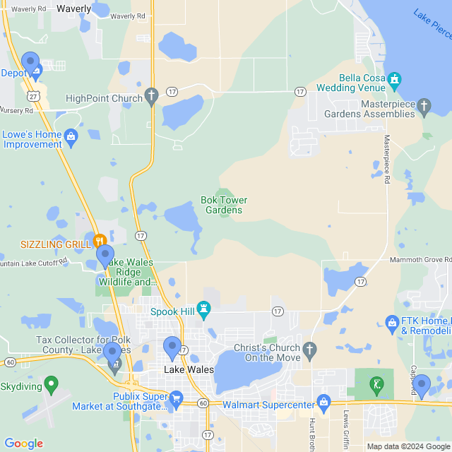 Map of veterinarians in Lake Wales, FL