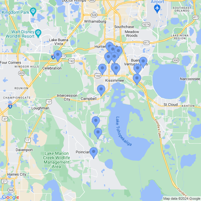 Map of veterinarians in Kissimmee, FL