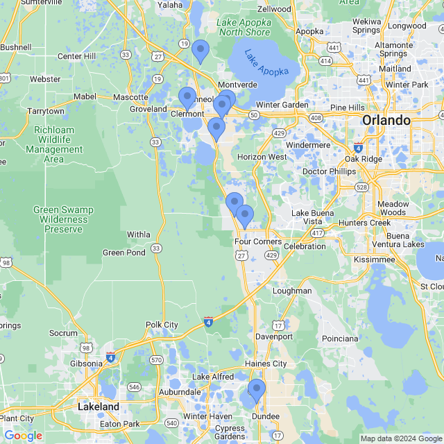 Map of veterinarians in Clermont, FL