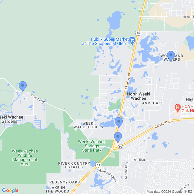 Map of veterinarians in Weeki Wachee, FL