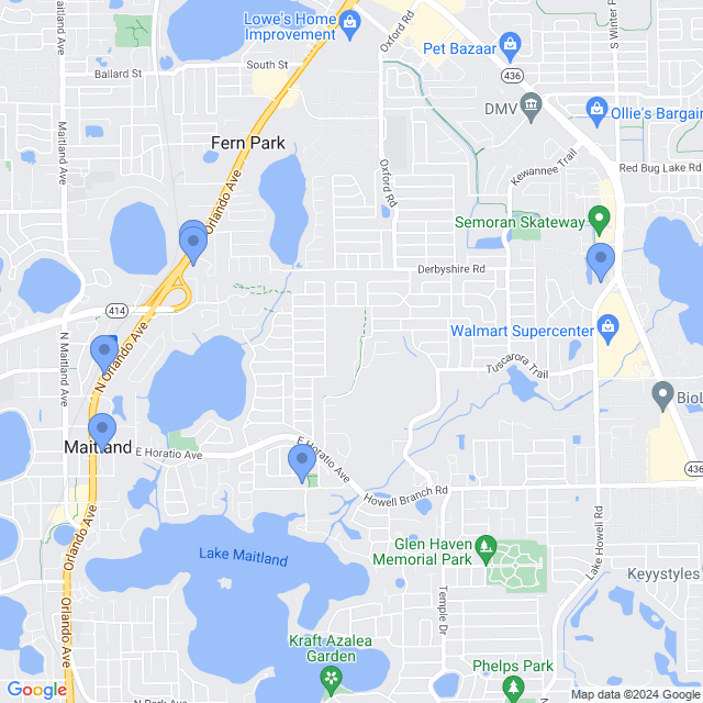 Map of veterinarians in Maitland, FL