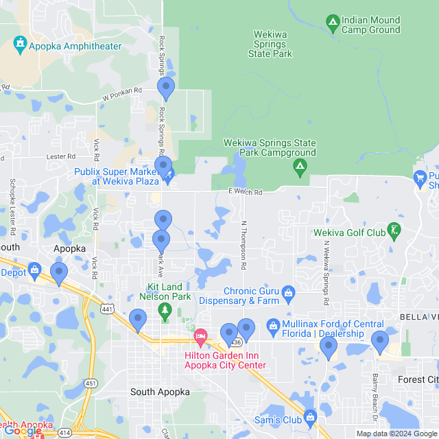 Map of veterinarians in Apopka, FL