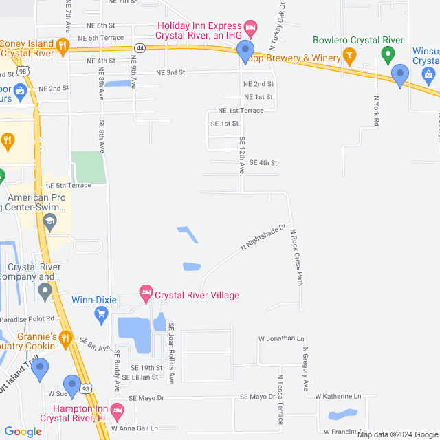Map of veterinarians in Crystal River, FL
