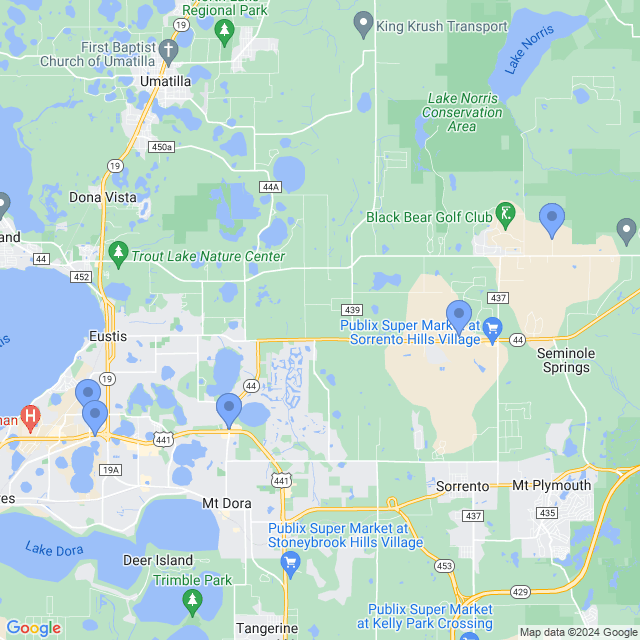 Map of veterinarians in Eustis, FL