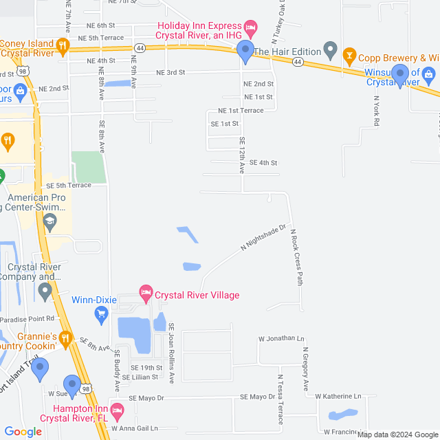 Map of veterinarians in Crystal River, FL