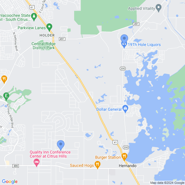 Map of veterinarians in Hernando, FL