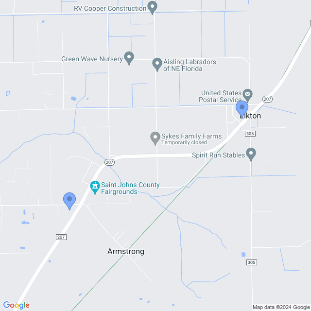 Map of veterinarians in Elkton, FL