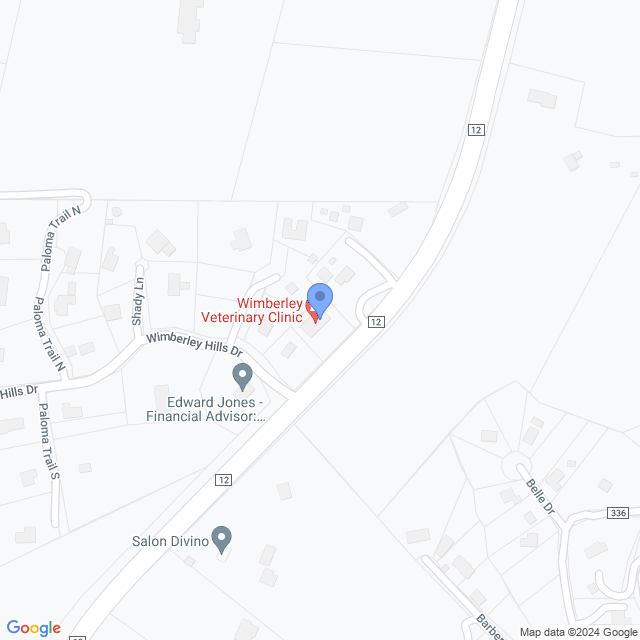 Map of veterinarians in Wimberley, TX