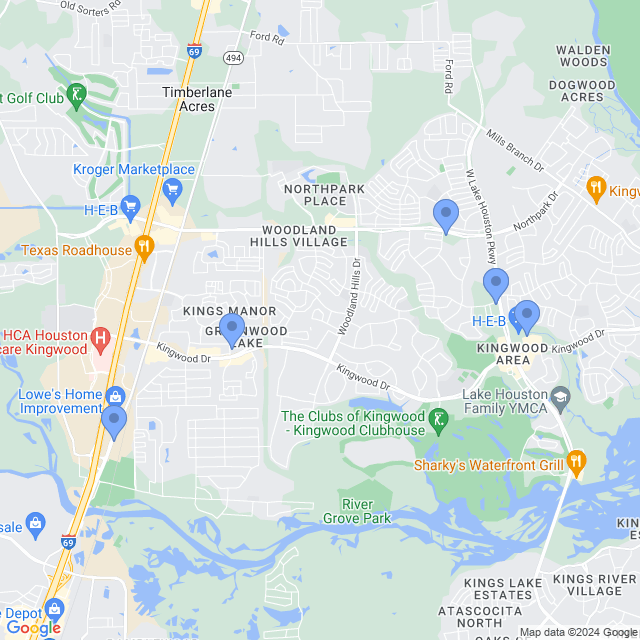 Map of veterinarians in Kingwood, TX