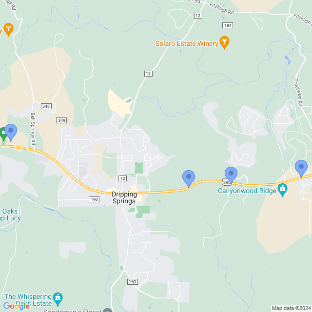 Map of veterinarians in Dripping Springs, TX
