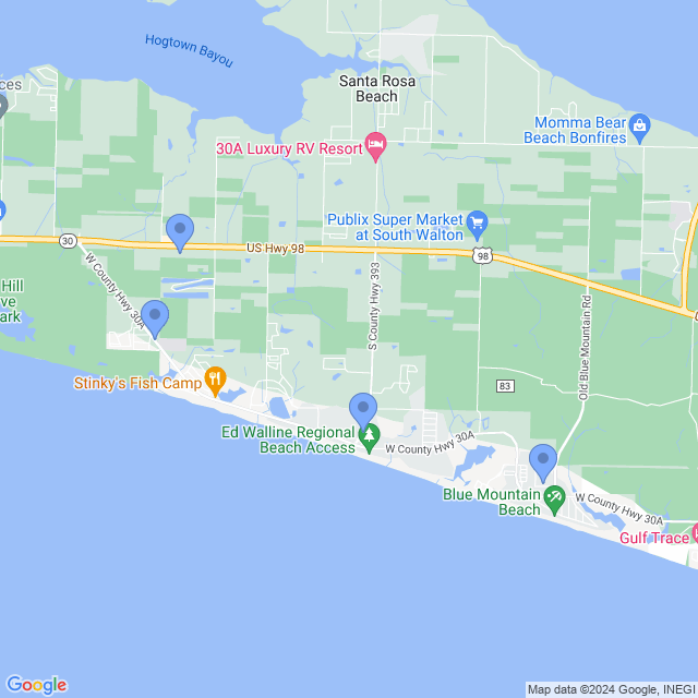 Map of veterinarians in Santa Rosa Beach, FL