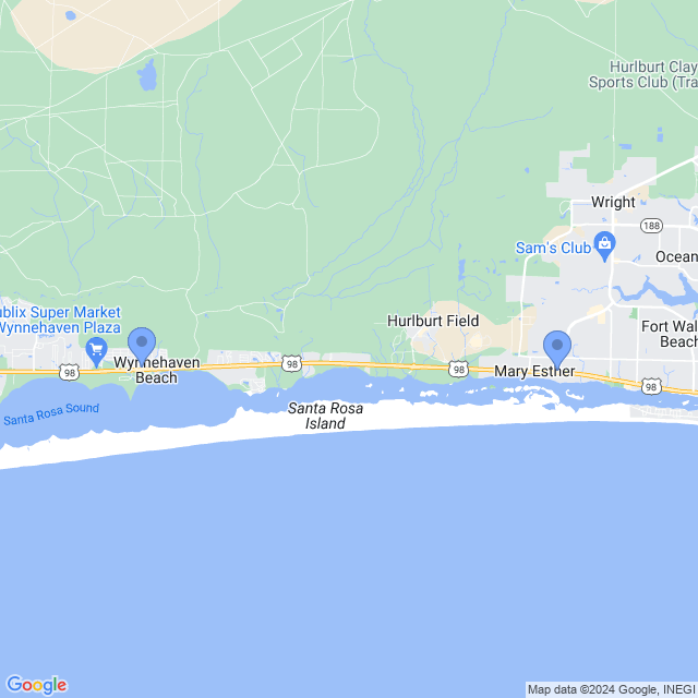 Map of veterinarians in Mary Esther, FL