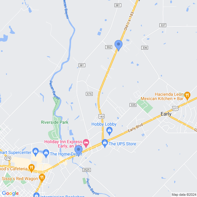 Map of veterinarians in Early, TX