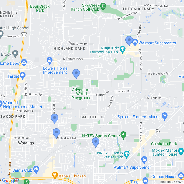 Map of veterinarians in N Richland Hills, TX