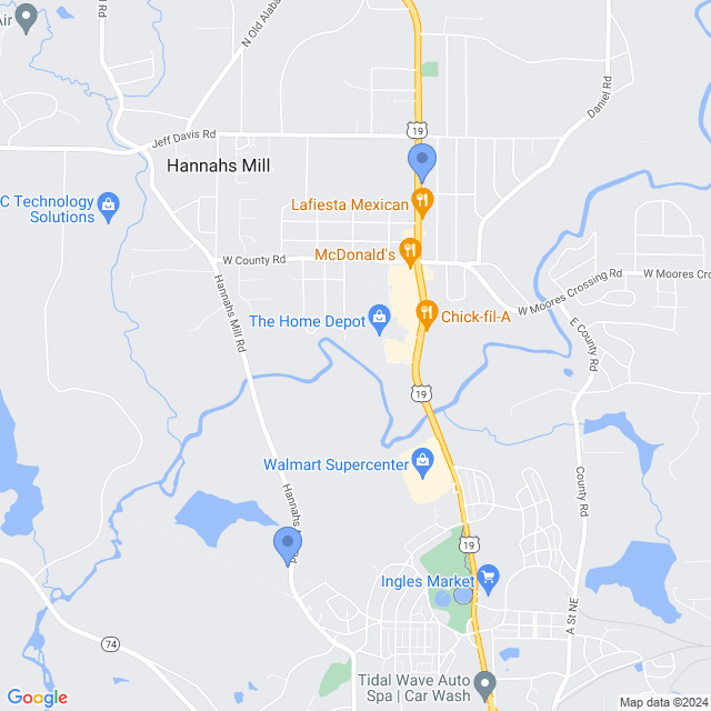 Map of veterinarians in Thomaston, GA