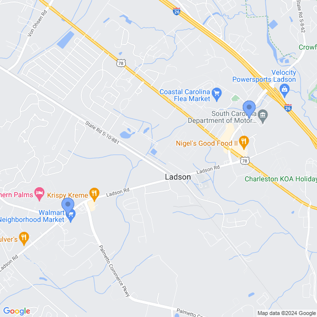Map of veterinarians in Ladson, SC