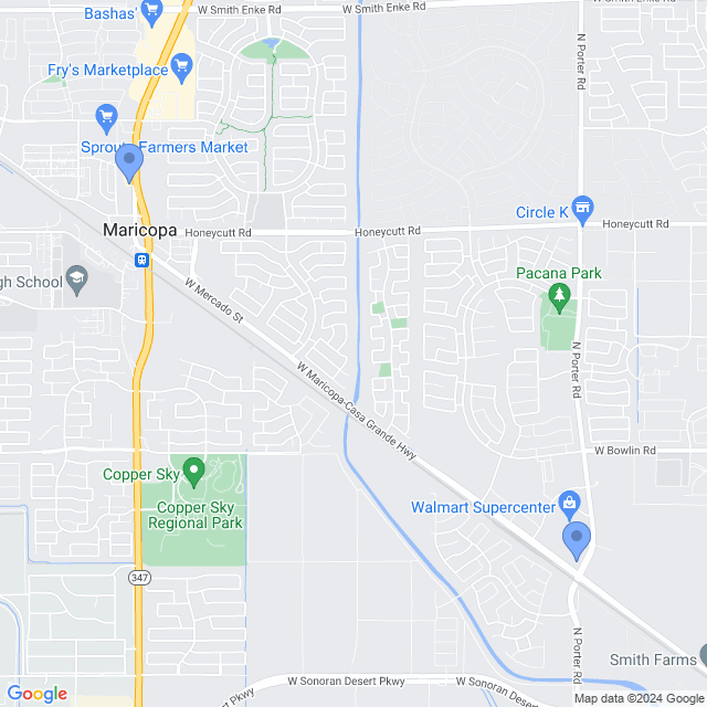Map of veterinarians in Maricopa, AZ