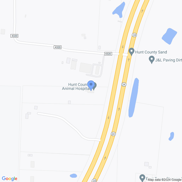 Map of veterinarians in Campbell, TX