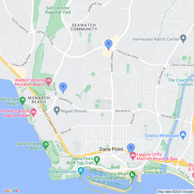 Map of veterinarians in Dana Point, CA