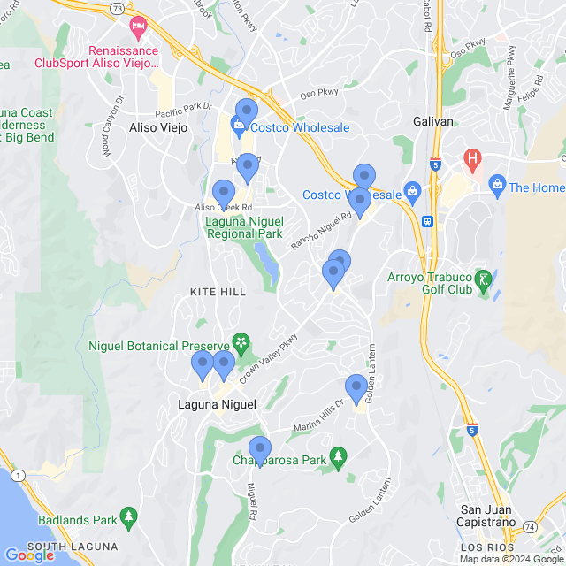 Map of veterinarians in Laguna Niguel, CA